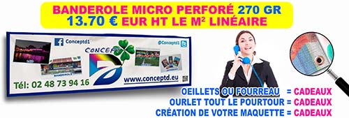 Offre banderole micro perfore jusqu'a 15 m de long.